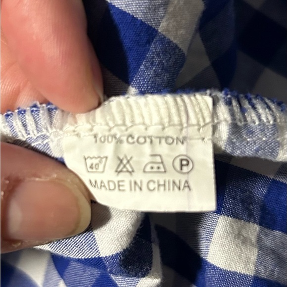HNN Blue Gingham Cottagecore Girly Pockets Midi Dress Women's  Large 42” Chest - Picture 4 of 5